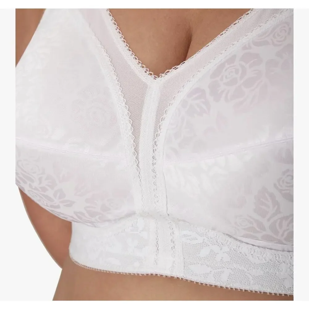 Playtex 18-Hour Ultimate Shoulder Comfort 4693 White Wireless Bra 40B Lace Style